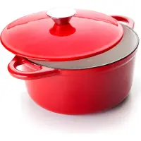 Ibili -Cocotte-Topf, emailliertes Gusseisen, 24x11,5 cm, rot