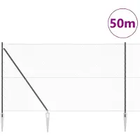vidaXL Sechseckzaun mit Pfosten 50 x 1,6 m PVC-beschichteter Stahl