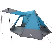 vidaXL Campingzelt 10 Personen Blau Taft Wasserdicht