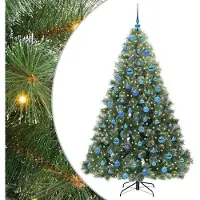 vidaXL Künstlicher Weihnachtsbaum mit 300 LEDs Grün 180 cm PE und PVC