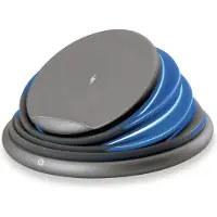 Conceptronic GORGON Kabelloses Ladegerät, 10W, Faltbarer Ständer, LED, grau, Drinnen, USB, Kabelloses Aufladen, PowerIQ, Grau
