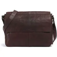Spikes & Sparrow Leder Businesstasche Laptoptasche mit Laptopfach Ronn Messenger Bag Dark Brown dunkelbraun