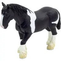 Animal planet Clydesdale Pferd schwarz und weiß
