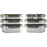 OEM Edelstahl-Container-Set, 7-teilig, luftdicht, mikrowellengeeignet, 820-1200ml