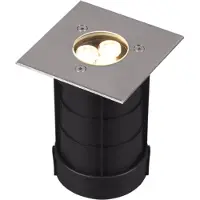 TRIO Eckiger Bodeneinbauspot Edelstahl 11cm IP65 Bodenstrahler für Einfahrt Terrasse