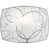 TRIO Schöne Wandlampe 30x22cm mit Glaslampenschirm in weiß mit Nachbildung-Kreisen E27