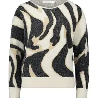 Betty & Co Strickpullover mit Rippbündchen in Weiß/Schwarz | Gr.: 38