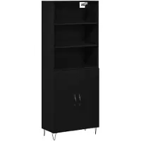 vidaXL Highboard 2 stk. Schwarz Eichen-Optik 69,5 x 34 x 180 cm