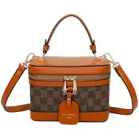 Gallantry Paris Gallantry, Vanity Damentasche kariert mit Hartgriff, Braun