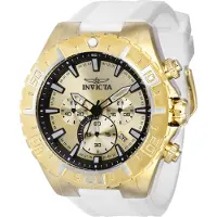 Invicta Aviator 37636 Herrenuhr - Quarzwerk - Edelstahl mit goldenem Zifferblatt - 49 mm