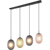TRIO Hängeleuchte Facette, multicolor, Länge 117 cm, 4-flg., Glas
