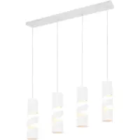 TRIO Hängeleuchte Stream, weiß, Länge 80 cm 4-flammig Metall GU10