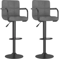 vidaXL Barhocker 2 Stk. Hellgrau Stoff
