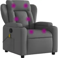 vidaXL Massage-Relaxsessel, Stoff, Dunkelgrau