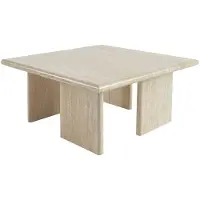 Sweeek - Quadratischer Couchtisch - Travertinlook
