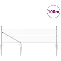 vidaXL Sechseckzaun mit Pfosten 100 x 0,8 m Verzinkter Stahl Silber