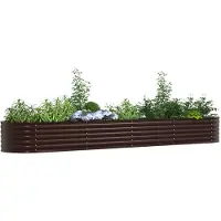 vidaXL Hochbeet Braun 400 x 80 x 44 cm Stahl