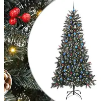 vidaXL Künstlicher Weihnachtsbaum Grün 240 cm PVC, Plastik und Stahl