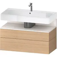 Duravit Collection One Waschtischunterbau, 1 Auszug und 1 Schublade, 990x470x590mm, Nische Weiß Supermatt, QA4395084300000, Farbe: Eiche Natur