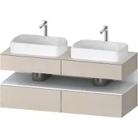 Duravit Qatego Konsolenwaschtischunterbau, 2 Auszüge, 2 Schubkästen, 2 Ausschnitte, 1400x550x600mm