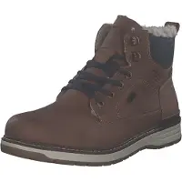 Rieker Winterboots , Herren, Gr. 46, Warmfutter, braun (rotbraun, kombiniert), Lederimitat, Schuhe Winterboots, Winterstiefelette, Schnürboots mit wasserabweisender riekerTEX-Membran
