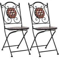 Syfax Mosaik-Klappstühle, 2 Stück, braune Keramik