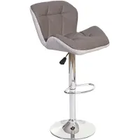 Mendler Barhocker HWC-A92, Barstuhl Tresenhocker, höhenverstellbar Kunstleder taupe-grau