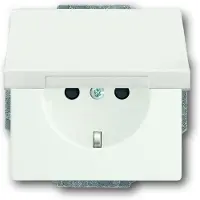 Busch-Jaeger 20EUK-884 SCHUKO Steckdosen-Einsatz mit Klappdeckel studioweiß matt - Plattform 63 mit Klappdeckel 2CKA002018A1494 20EUK884