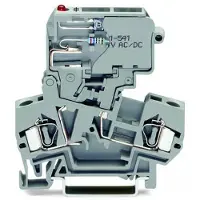 Wago 281-611/281-541 2-Leiter-Sicherungsklemme,mit schwenkbarem Sicherungshalter,für G-Sicherungseinsatz 5 x 20 mm,grau 281611281541 - 50 Stück