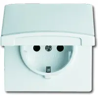 Busch-Jaeger Steckdose mit Klappdeckel, Allwetter, IP44, weiß, 1 Stk.