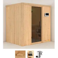 Karibu Sauna "Finja" Set, Ofen 3,6 kW Bio-Ofen externe Strg. easy