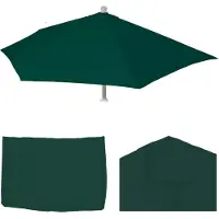 Mendler Ersatz-Bezug für Sonnenschirm halbrund Parla, Sonnenschirmbezug Ersatzbezug, 270cm Stoff/Textil UV 50+ grün