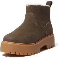 Timberland für Damen. TB0A283GW011 Stone Street grüne Lederstiefeletten (36 W), 3 bis 5 cm, Keine, Lässig