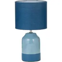 Pauleen Tischleuchte "Sandy Glow max. 20W 230V Stoffschirm Keramik", blau (hellblau, blau), 1, Ø 18cm H: 33cm, Leuchten, Stoffschirm, Keramik, E14 - Lieferumfang ohne Leuchtmittel, Tischleuchte