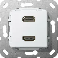 Gira 4846929, 2 x HDMI, Weiß