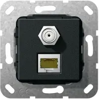 Gira 569710. Buchsen-Typ: RJ-45. Produktfarbe: Schwarz (569710)