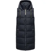 NAVAHOO Steppweste "Schnuffelchen" 1 Stk. warme Damen Outdoor-Weste lang mit Kapuze