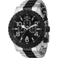 Invicta Specialty 40606 Herrenuhr - Quarzwerk - Edelstahl mit schwarzem Zifferblatt - 50 mm