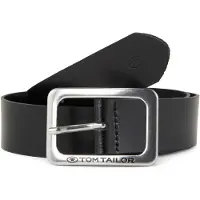 Tom Tailor Ledergürtel "TTEVE", Damen, Gr. 85, schwarz, Rindsleder, unifarben, Gürtel Ledergürtel, 4 cm breiter Damen Ledergürtel, kalssiches Must-Have