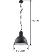 LINDBY Außenpendelleuchte Luciane, schwarz, Alu, Ø 31,8 cm Luciane , dimmbar, schwarz, Aluminium