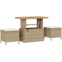 vidaXL Gartensofa-set 12 Stk. 11-Sitzanzahl Beige und Creme