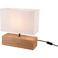 REALITY IMPORT Trio Leuchten - Landhaus I Vintage Ländliche Tischlampe aus Holz mit weißem Schirm – Valesca I Wohnzimmer I Schlafzimmer - Länglich - LED geeignet E27