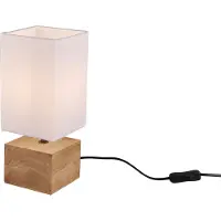 Reality Leuchten Tischleuchte Woody quadratisch holzfarbig