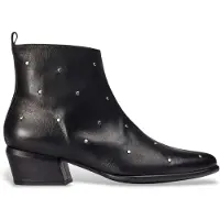 Wonders für Damen. D-2002 Fei 02 Lederstiefelette schwarz (41), 3 bis 5 cm, Reißverschluss, Lässig