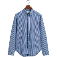 Gant für Herren. 3000132 Gestreiftes Slim Fit Popeline Hemd blau (XL), Lässig, Baumwolle, Klassisch, Langarm