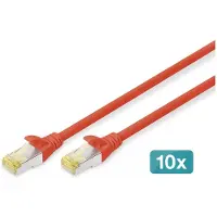 Digitus CAT 6A S/FTP Patchkabel, 2 m, Rot, 10 Stück, 2 m, Cat6a, S/FTP (S-STP), RJ-45, RJ-45, Rot