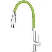 Ferro Novaservis - Küchenarmatur mit ausziehbarer Brause, 2 Düsen, grün/chrom 70730,0Z