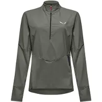Salewa - Women's Pedroc Dry Wind HZ Tee - Longsleeve Gr 42 grau/oliv