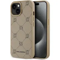 Karl Lagerfeld PU Karl Heads Pattern MagSafe Case for iPhone 15 Pro Beige