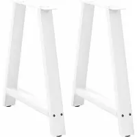 vidaXL Esstischbeine A-Form 2 Stk. Weiß 80x(72-73) cm Stahl